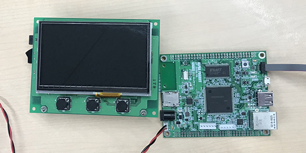 RA6M5 CPUボード「AP-RA6M-0A」と「LCD-KIT-D02」