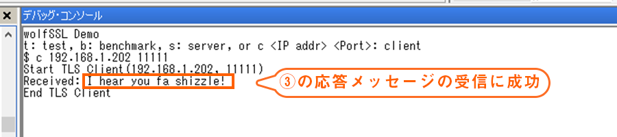 CPUボードの表示ログ