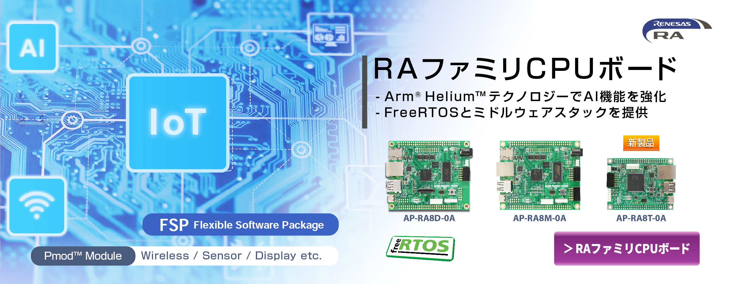 RA8M1搭載CPUボード