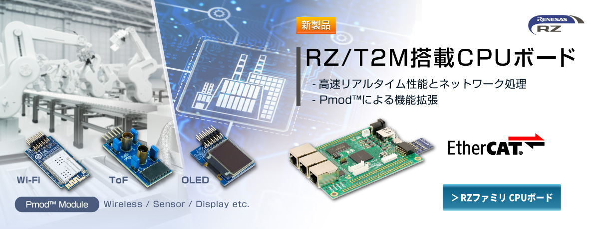 RZ/T2M搭載CPUボード