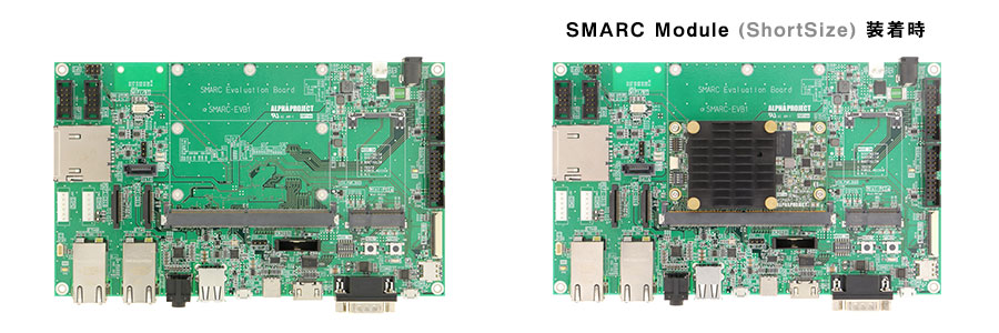 SMARC Module装着前後イメージ